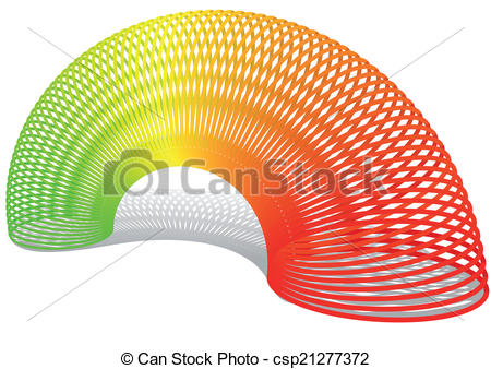 Vectors Illustration Of Slinky Toy With Shadow On White Background