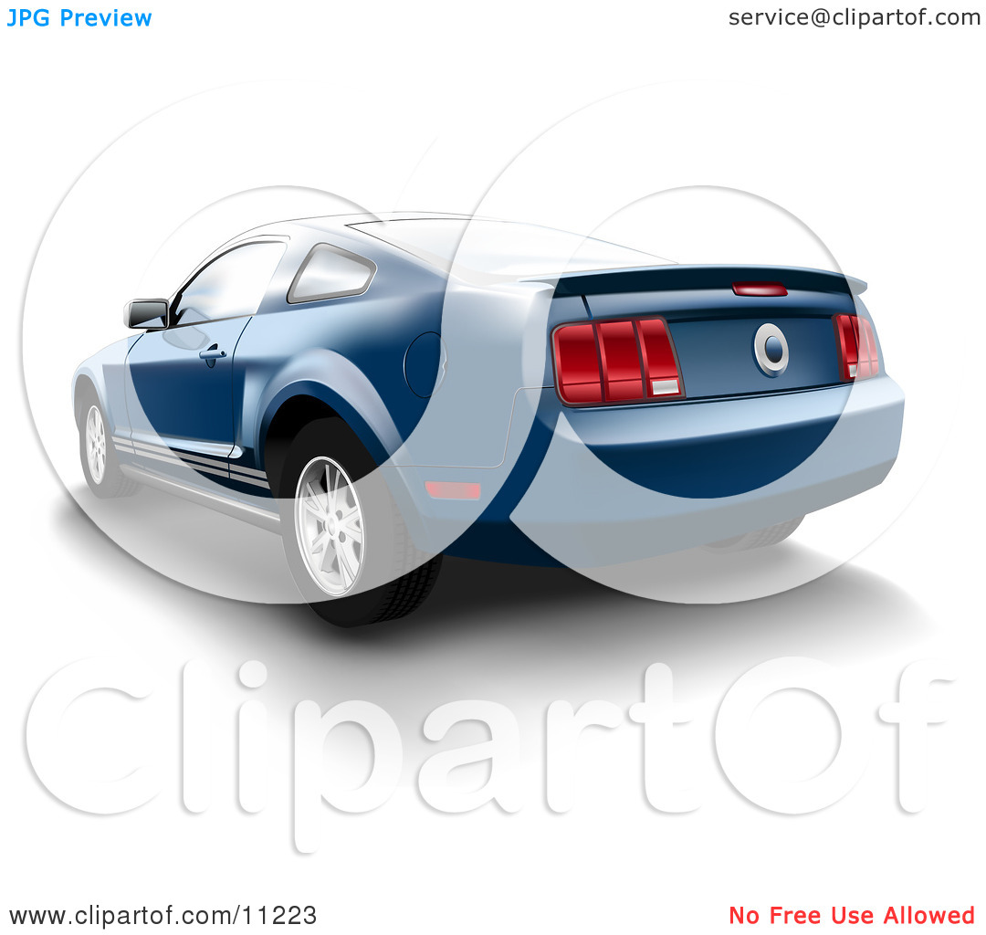 Vista Blue Ford Mustang Sports Car Clipart Illustration By Leo