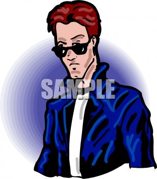 0511 0902 0200 1955 Cool Guy Wearing Dark Shades Clipart Image