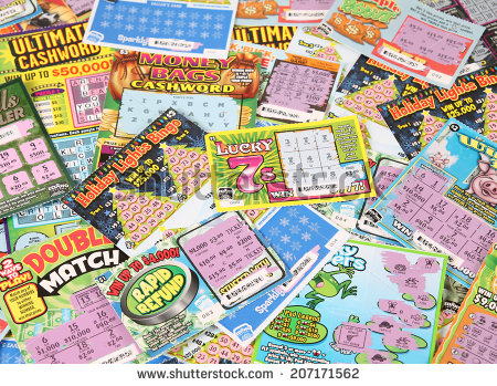     2013  A Pile Of Idaho Lottery Scratch Lottery Tickets    Stock Photo