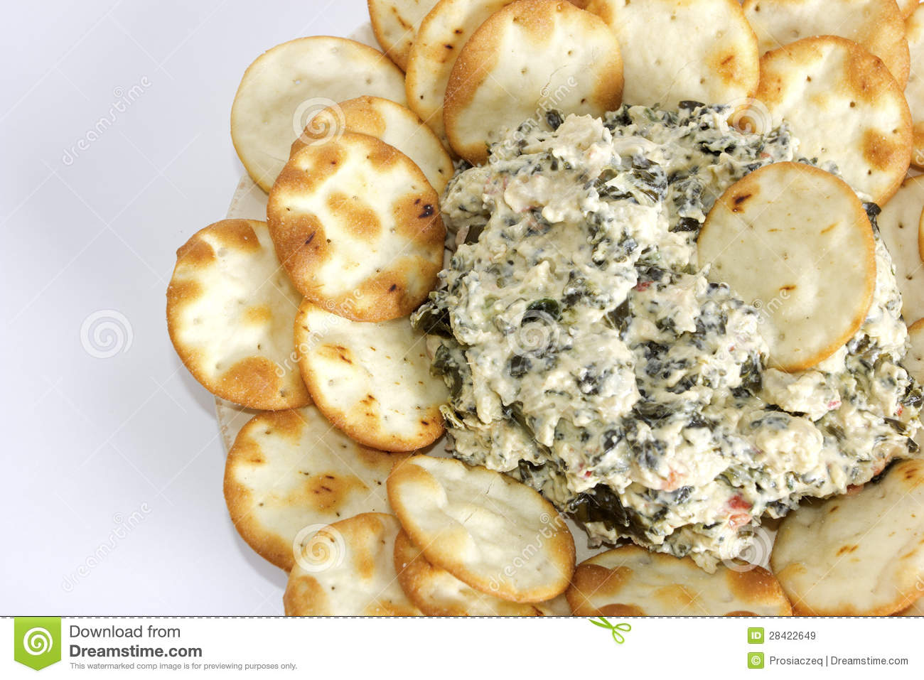 Artichoke And Spinach Dip With Pita Bread Chips Royalty Free Stock