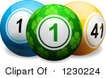 Clipart Of 3d Colored And Shamrock Bingo Or Lottery Balls Royalty Free