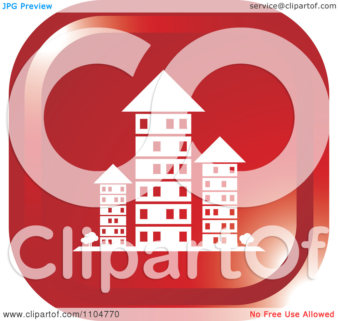 Clipart Red Investment Property Apartment Building Icon   Royalty Free