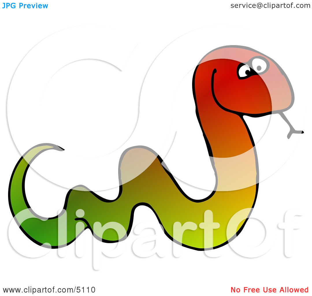 Colorful Snake Sticking Tongue Out Clipart By Djart  5110