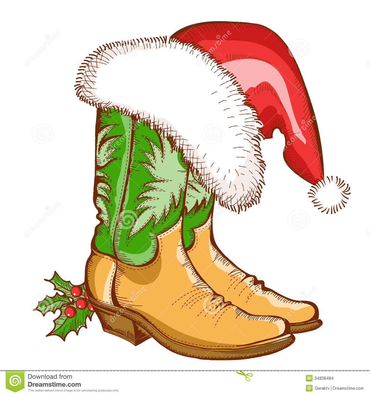 Cowboy Boots And Hat Graphic Isolated Vector Art Download Boots   Auto