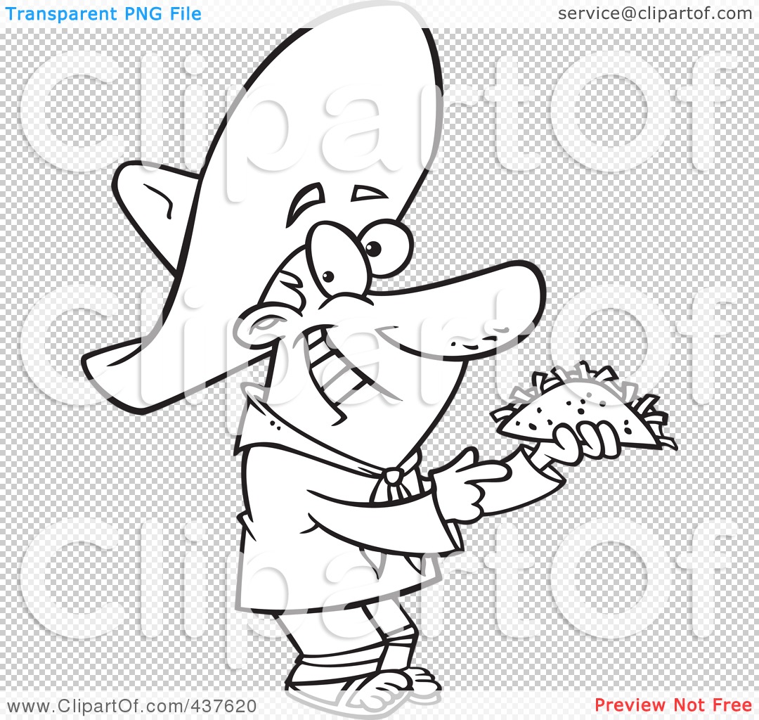 Design Of A Happy Hispanic Man Holding A Taco By Ron Leishman  437620