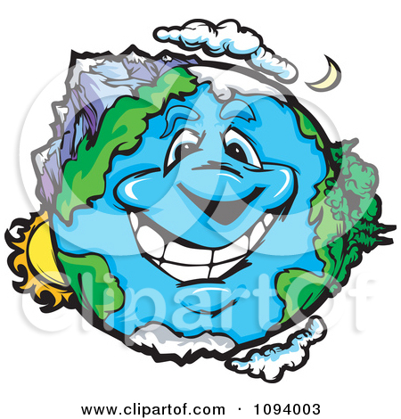 Ecosystem Clipart 1094003 Clipart Happy Smiling Earth Character With