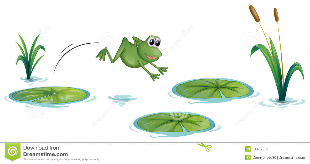 Frog At The Pond With Waterlilies Royalty Free Stock Photos   Image