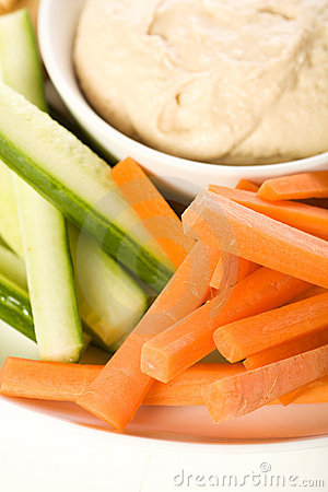 Pita Chips And Fresh Vegetable Make A Healthy Appetizer Or Snack Along