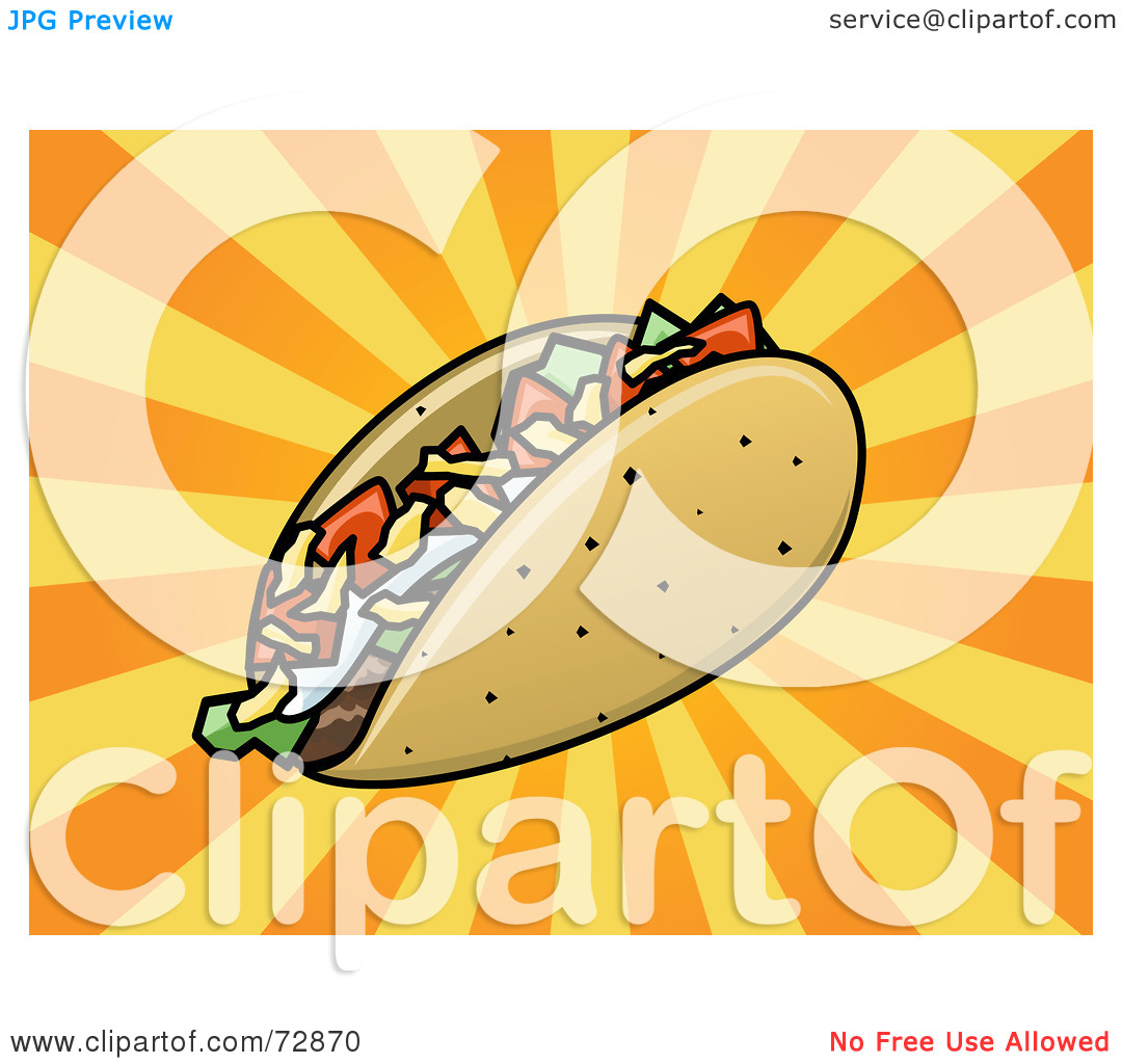 Royalty Free  Rf  Clipart Illustration Of A Crunchy Taco With Veggies