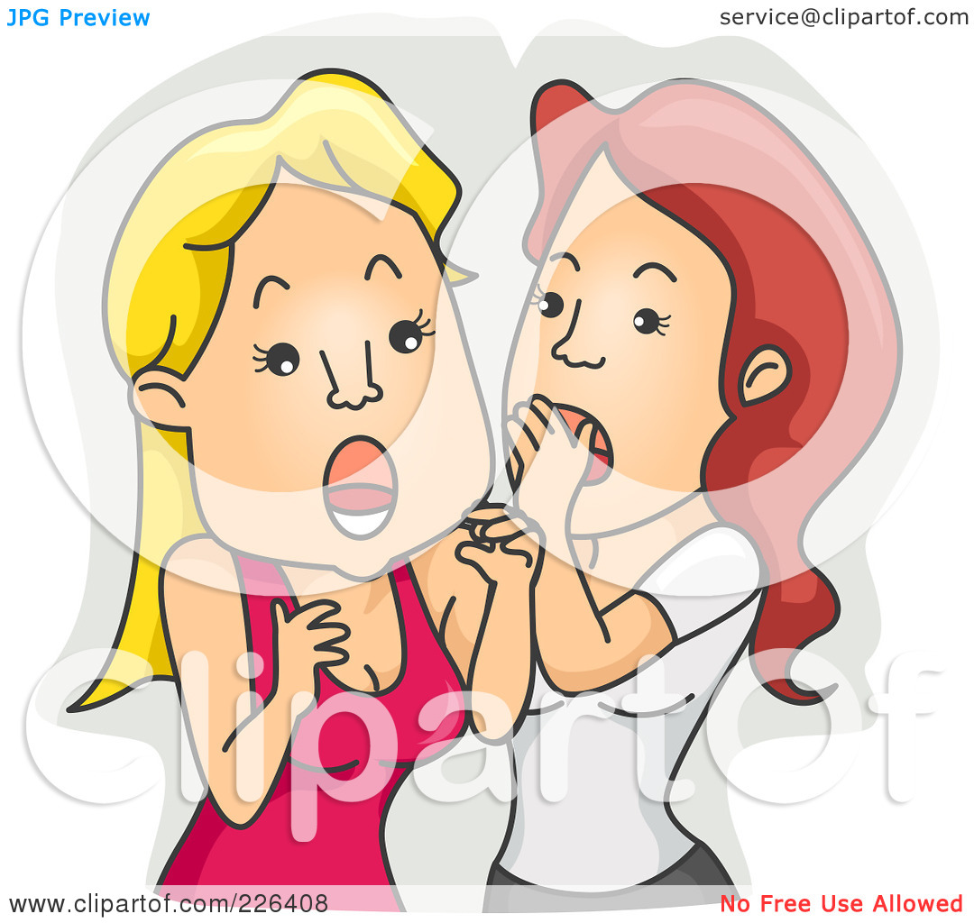 Royalty Free  Rf  Clipart Illustration Of A Woman Shocked Over Gossip