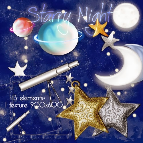 Starry Night Clipart 13 Elements Clipart Png 1 Textures 900x600 6 15