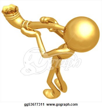 Stock Illustrations   Blowing Horn  Stock Clipart Gg53677311