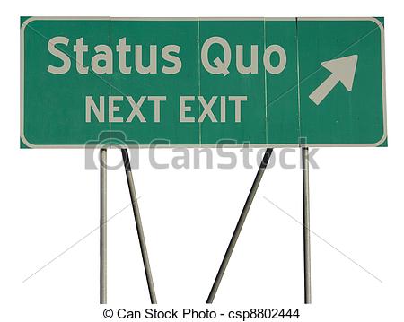 Stock Photo Of Green Road Sign Status Quo   Isolated Green Road Sign