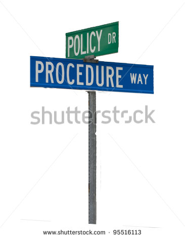 Street Sign Corner Of Policy And Procedure Stock Photo 95516113