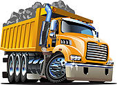 Vector Cartoon Dump Truck   Stock Illustration