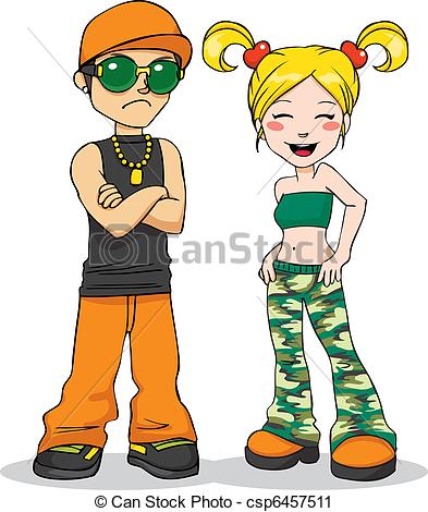Vector Clip Art Of Cool Couple   Cool Guy Serious With Arms Folded And