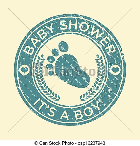 Vector Of Baby Shower Feet Rubber Stamp   Baby Boy Shower Rubber Stamp