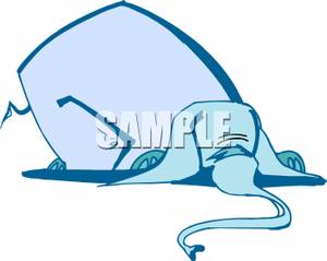 Very Tired Elephant   Royalty Free Clipart Picture