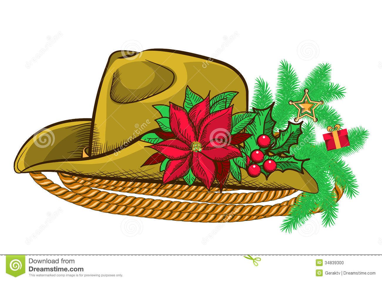 Western Christmas Clipart Christmas Cowboy Hat And Holiday Elements