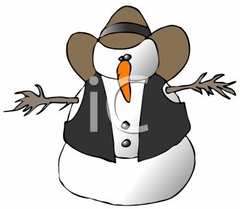 Western Cowboy Snowman   Royalty Free Clipart Picture