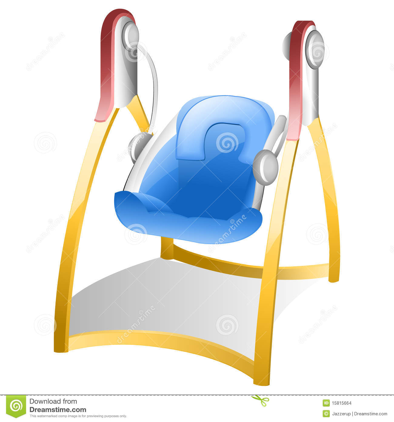 Baby Swing With Yellow Bars Pink Joints And Blue Seat