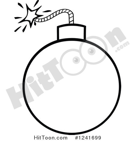 Bomb Clipart  1241699  Black And White Lit Bomb By Hit Toon