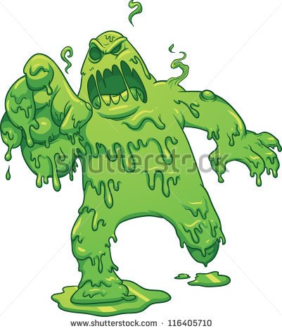 Cartoon Toxic Monster  Vector Clip Art Illustration With Simple