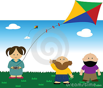 Children Flying A Kite Royalty Free Stock Photography   Image  9452087