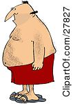 Clipart Cartoon Embarassed Naked Hairy Man