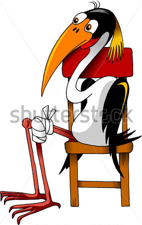Crane Patient With A Broken Knee Sitting On A Chair In The Waiting
