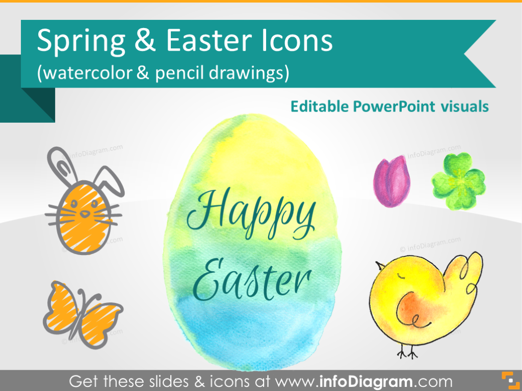 Easter Icons Handwritten Powerpoint Clipart
