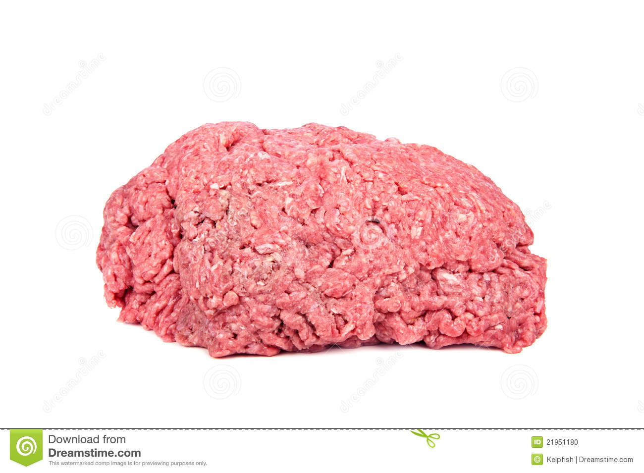 Heap Of Raw Ground Beef On A White Background
