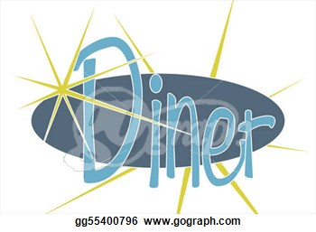 Illustration   A Retro Style Diner Sign  Clipart Drawing Gg55400796