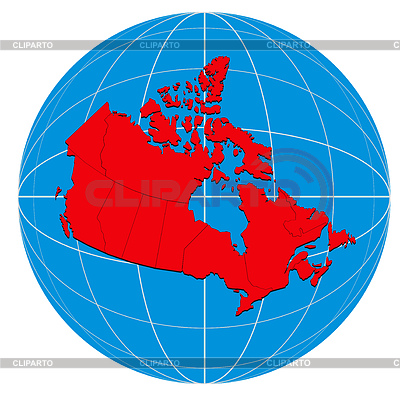 Illustration Of A Globe With The Map Of Canada Isolated On White