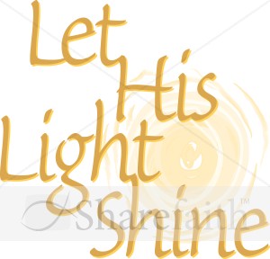 Let His Light Shine With Watercolor Sun   Inspirational Word Art