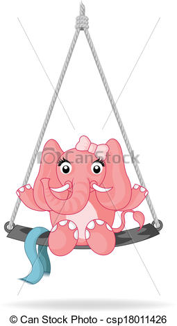 Of Baby Elephant Playing Swing Csp18011426   Search Clipart