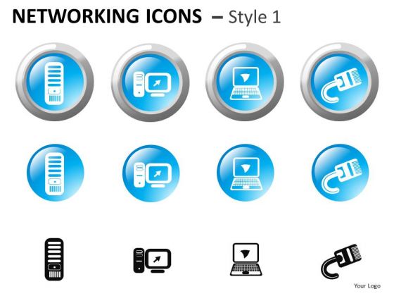 Powerpoint Clipart Showing Computer Networking Icons Powerpoint Slide