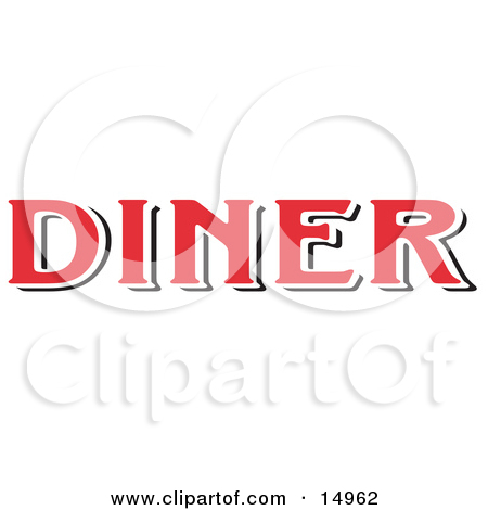 Red Diner Sign Clipart Illustration By Andy Nortnik  14962
