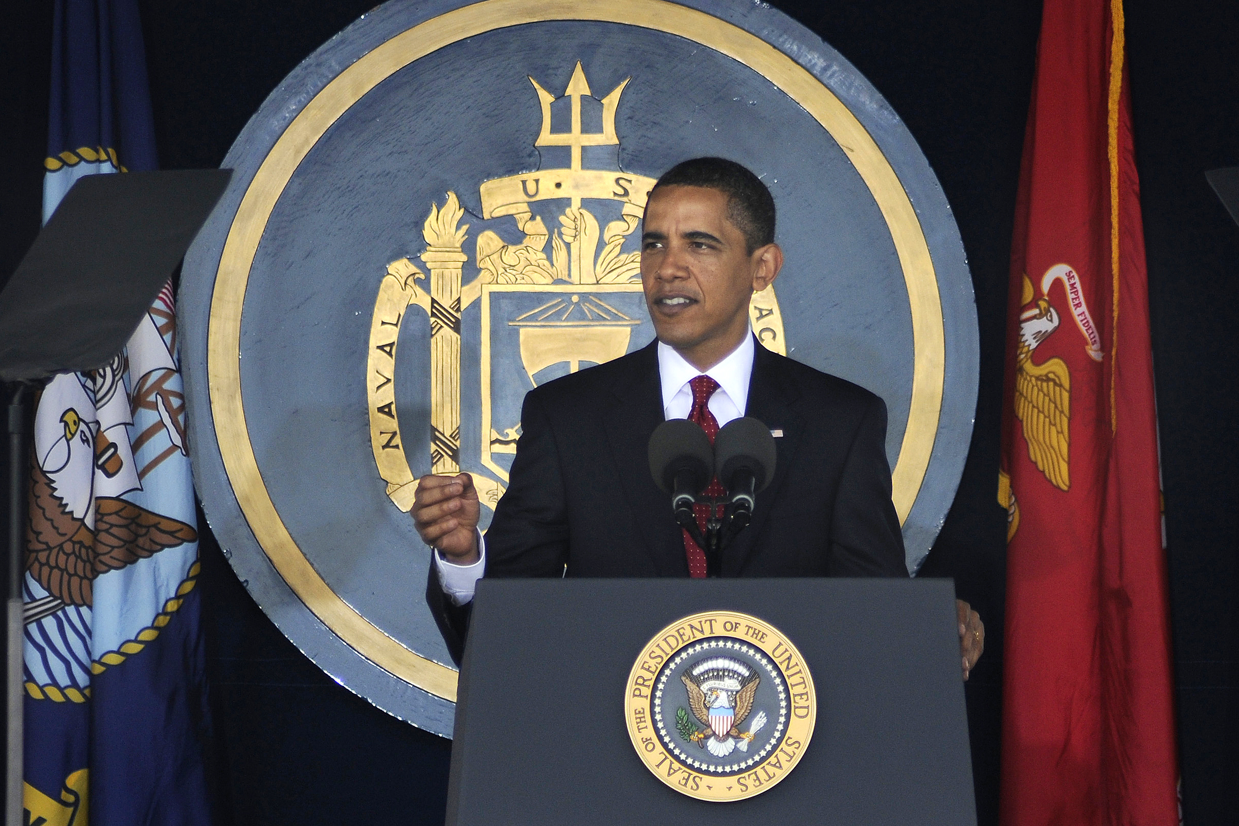 Stock Photo Of Pres  Barack Obama Speaking To Graduates At Annapolis