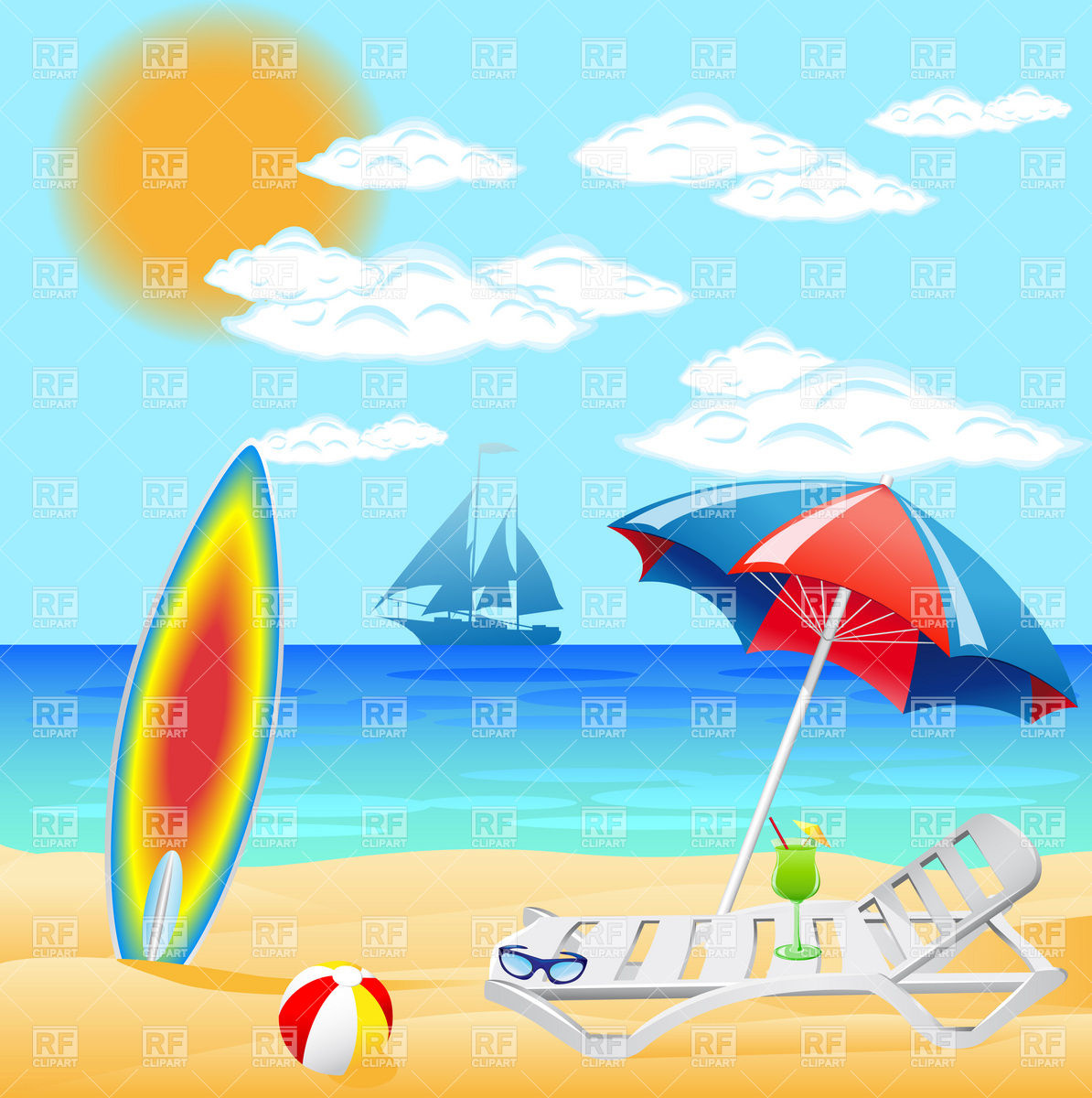 Summer Resort For Vacation Download Royalty Free Vector Clipart  Eps