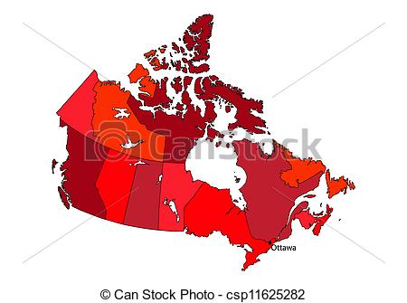 Vector Of Canada Map   Stylized Canada Map On White Background