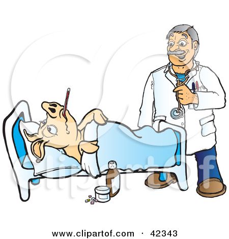Vet Clipart   Clipart Illustration Of A Friendly Veterinarian Checking