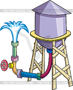 Water Tower   Vector Clipart