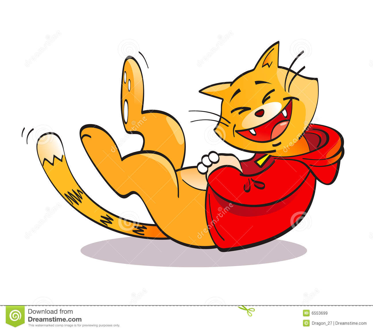 Animated Laughter Clip Art Laughing Cat In Red Pullover