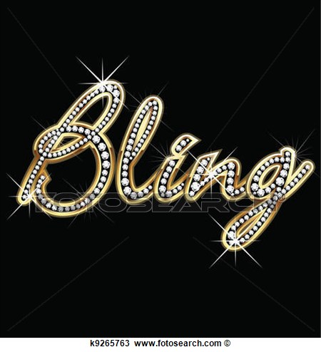 Bling Bling Word Vector View Large Clip Art Graphic