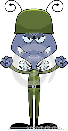 Cartoon Angry Soldier Fly Stock Vector   Image  55431315