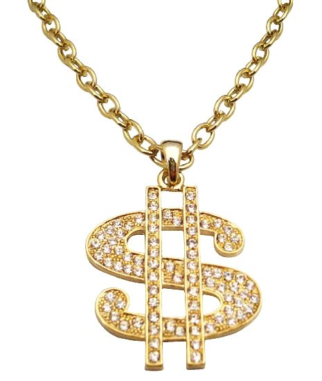 Chain Necklace Clip Art Gold Dollar Sign Bling Bling