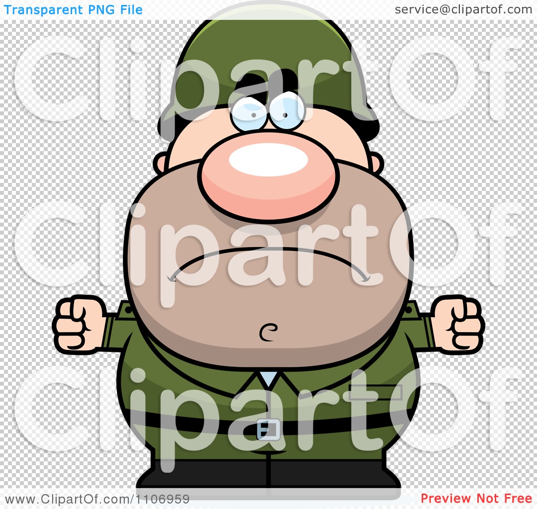 Clipart Angry Male Army Soldier   Royalty Free Vector Illustration By