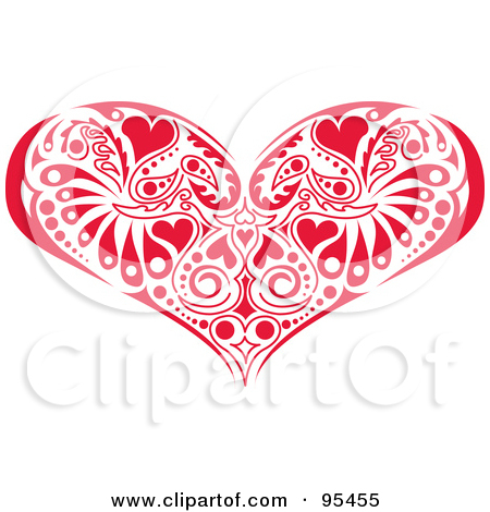 Clipart Illustration Of A Purple Victorian Heart Design By Andy
